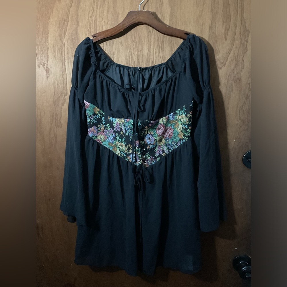 Black boho style dress
